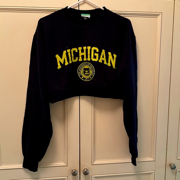 University Of Michigan Cropped Sweatshirt - Picture 1 of 2